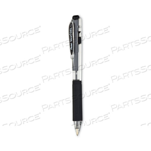 OEM#: K437BPS12AWOW! ГЕЛЕВАЯ РУЧКА, ВЫДВИЖНАЯ, СРЕДНЯЯ 0,7 ММ, ЧЕРНЫЕ ЧЕРНИЛА, ПРОЗРАЧНЫЙ/ЧЕРНЫЙ КОРПУС, 12 ШТ. В УПАКОВКЕ от Pentel of America