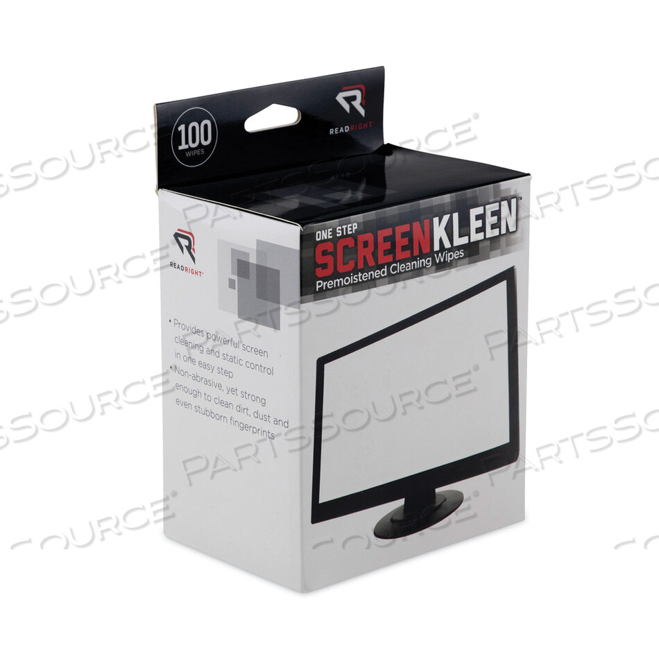 OEM#: RR1309ONESTEP CRT SCREEN CLEANING PADS, 5 X 5, ТКАНЬ, БЕЛАЯ, 100/КОРОБКА от Read Right