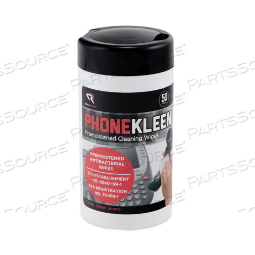 OEM#: RR1403PHONEKLEEN ВЛАЖНЫЕ САЛФЕТКИ, ТКАНЕВЫЕ, 5 X 5, 50/ТУБА от Read Right
