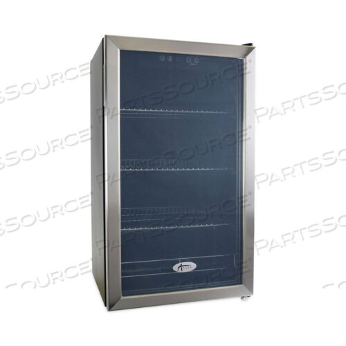 OEM#: JC-90VEL-F3.4 CU. FT. BEVERAGE COOLER, STAINLESS STEEL/BLACK by Alera