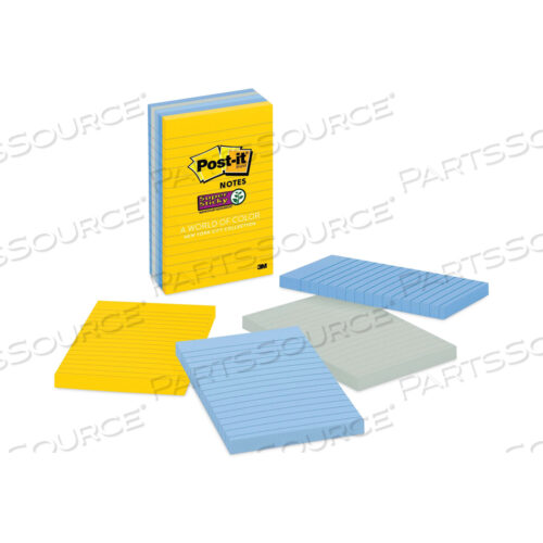 PADS IN NEW YORK COLLECTION COLORS, NOTE RULED, 4 X 6, 100 SHEETS/PAD, 5 PADS/PACK