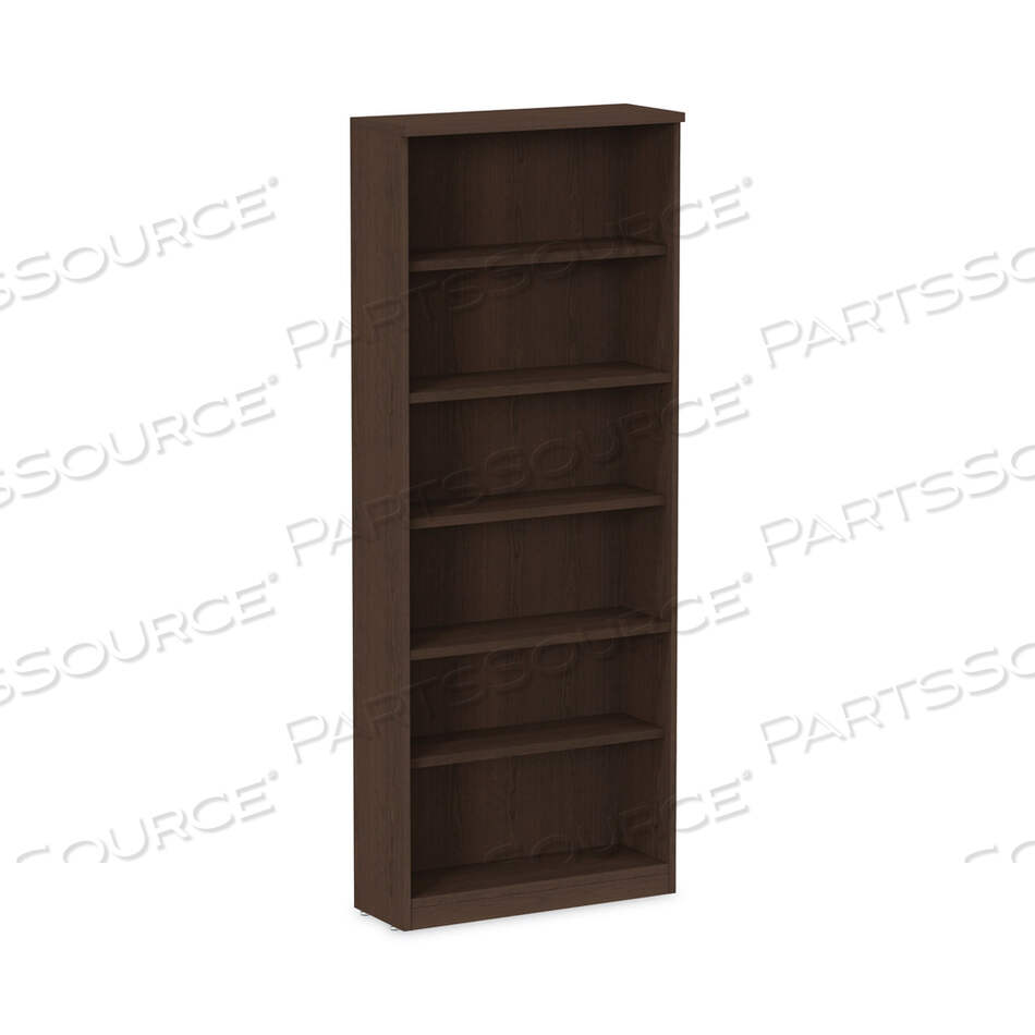 OEM#: ALEVA638232ESALERA VALENCIA SERIES КНИЖНЫЙ ШКАФ, ШЕСТЬ ПОЛОК, 31,75 Ш X 14 Г X 80,25 В, ESPRESSO от Alera
