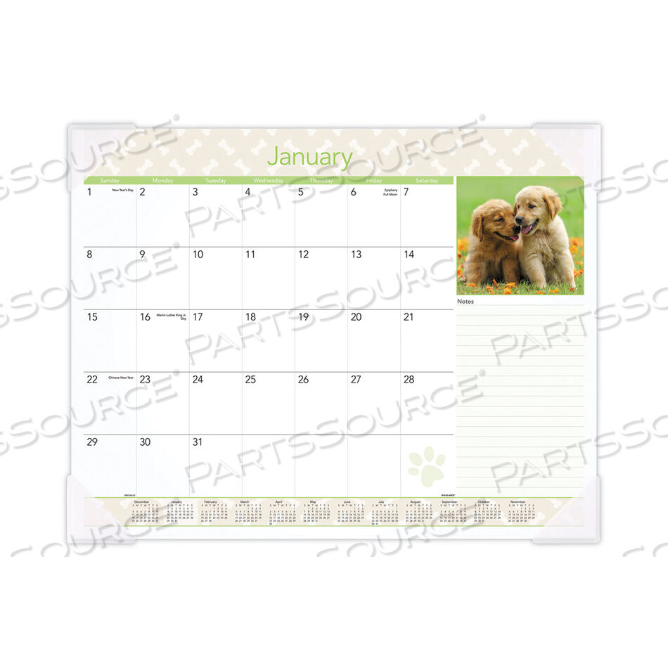 OEM#: DMD16632PUPPIES ЕЖЕМЕСЯЧНЫЙ НАСТОЛЬНЫЙ КАЛЕНДАРЬ, ФОТОГРАФИЯ ЩЕНКОВ, 22 X 17, БЕЛЫЕ ЛИСТЫ, ПРОЗРАЧНЫЕ УГОЛКИ, 12 МЕСЯЦЕВ (С ЯНВАРЯ ПО ДЕКАБРЕ): 2023 г. от At-A-Glance