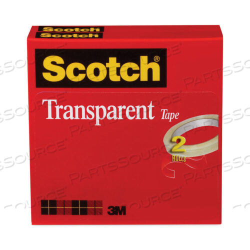 OEM#: 6002P1272TRANSPARENT TAPE, 3 CORE, 0.5 X 72 YDS, TRANSPARENT, 2/PACK by 3M Consumer