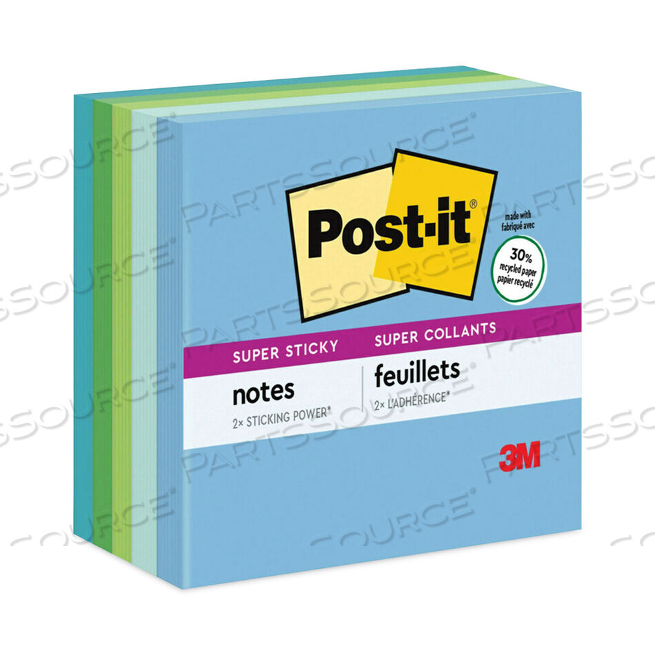 OEM#: 654-5SSTRECYCLED NOTES IN OASIS COLLECTION COLORS, 3 X 3, 90 SHEETS/PAD, 5 PADS/PACK by 3M Consumer