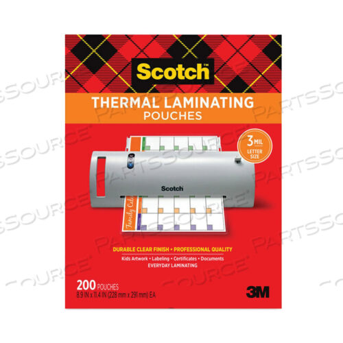 OEM#: TP3854200 ПАКЕТЫ ДЛЯ ЛАМИНИРОВАНИЯ, 3 МИЛ, 9 X 11,5, ГЛЯНЦЕВЫЙ ПРОЗРАЧНЫЙ, 200 ШТ./УПАКОВКА от 3M Consumer