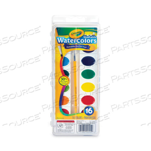 OEM#: 530555WASHABLE WATERCOLORS, 16 ASSORTED COLORS, PALETTE TRAY by Crayola