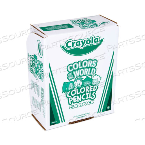OEM#: 68-2023COLORS OF THE WORLD COLORED PENCILS CLASSPACK SET, ASSORTED LEAD/BARREL COLORS, 240/PACK by Crayola