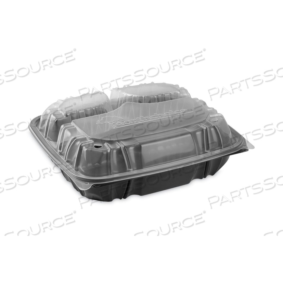 OEM#: DC109330B000EARTHCHOICE ВЕНТИЛИРУЕМЫЙ ДВУХЦВЕТНЫЙ КОНТЕЙНЕР С ОТКИДНОЙ КРЫШКОЙ ДЛЯ МИКРОВОЛНОВОЙ ПЕЧИ, 3 ОТСЕКА, 34 УНЦИИ, 10,5X9,5X3, ЧЕРНЫЙ/ПРОЗРАЧНЫЙ, ПЛАСТИК, 132/CT от Pactiv