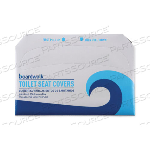OEM#: BWK-1000ПРЕМИУМ ЧЕХЛЫ ДЛЯ СИДЕНЬЯ УНИТАЗА, СКЛАДЫВАЮЩИЕСЯ ПОЛОВИНУ, 14,25 X 16,5, БЕЛЫЕ, 250 ЧЕХЛОВ/РУКАВ, 4 РУКАВА/КОРОБКА от Boardwalk