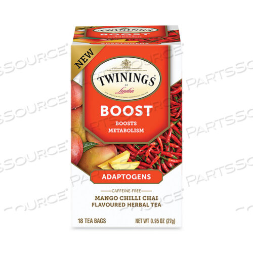 OEM#: TNA54440BOOST MANGO CHILI CHAI HERBAL TEA BAGS, 0,95 УНЦ., 18/КОРОБКА от TWININGS