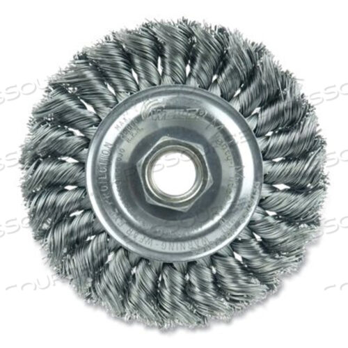 OEM#: 13106 СТАНДАРТНОЕ КОЛЕСО ДЛЯ УЗЛОВОЙ КРУЧЕВОЙ ПРОВОЛОКИ, ДИАМЕТР 4 ДЮЙМА, ШИРИНА ШИРИНЫ 1/2 ДЮЙМА, СТАЛЬНАЯ ПРОВОЛОКА 0,014 ДЮЙМА, 20000 ОБ/МИН от Weiler