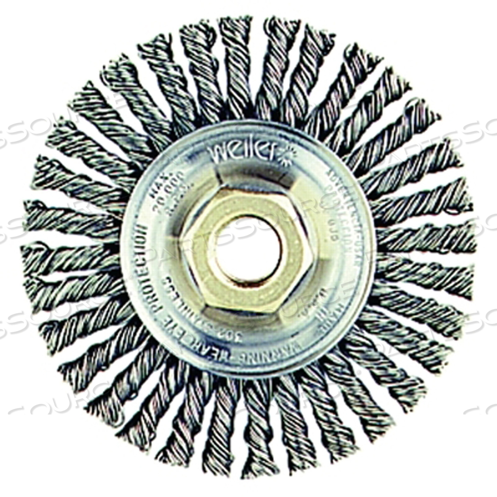 OEM#: 13131ROUGHNECK MAX STRINGER BEAD WHEEL, 4 ДЮЙМА ДИАМЕТРОМ X 3/16 ДЮЙМА W FACE, 0,020 ДЮЙМА СТАЛЬНОЙ ПРОВОЛОКИ, 20000 ОБ/МИН от Weiler