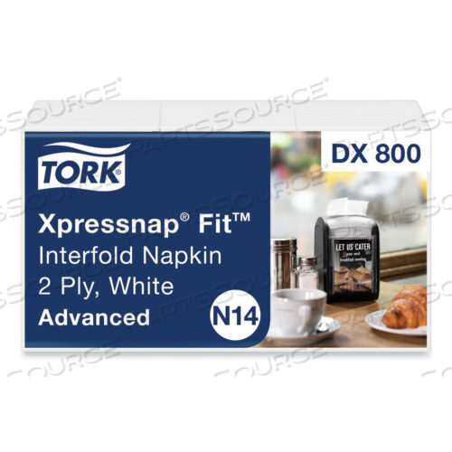 OEM#: DX800XPRESSNAP FIT INTERFOLD ДИСПЕНСЕР САЛФЕТОК, 2-СЛОЙНЫЙ, 6,5 X 8,39, БЕЛЫЙ, 120 шт./УПАК, 36 упаковок/КОРОБКА от Tork