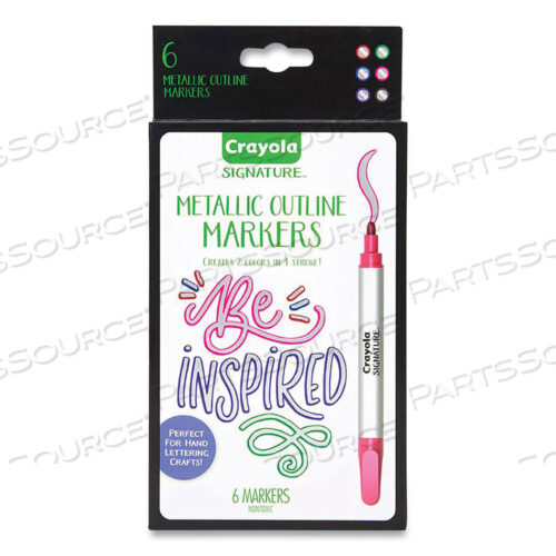 OEM#: 58-6701SIGNATURE METALLIC OUTLINE PAINT MARKERS, BULLET TIP, АССОРТИ ЦВЕТА, 6 ШТ./УПАКОВКА от Crayola