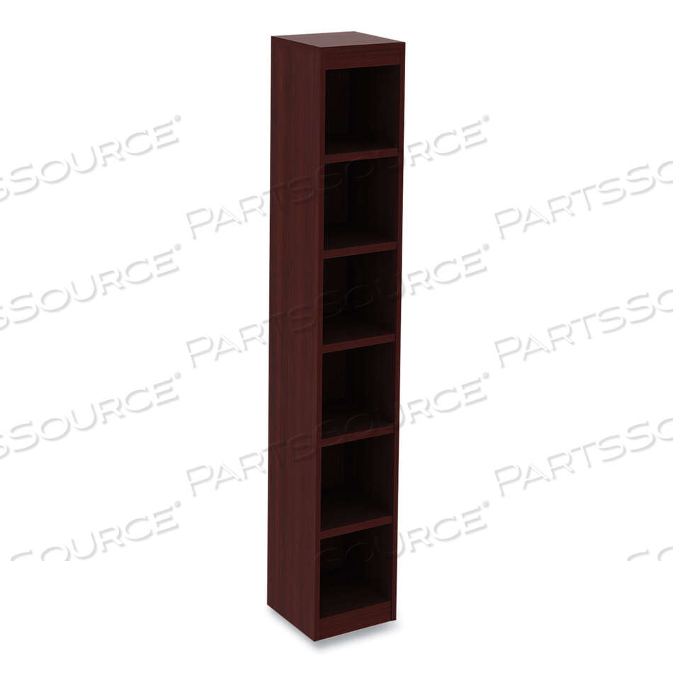 OEM#: ALEVA67212MYALERA VALENCIA SERIES УЗКОПРОФИЛЬНЫЙ КНИЖНЫЙ ШКАФ, ШЕСТЬ ПОЛОК, 11,81 Ш X 11,81 Г X 71,73 В, КРАСНОЕ ДЕРЕВО от Alera