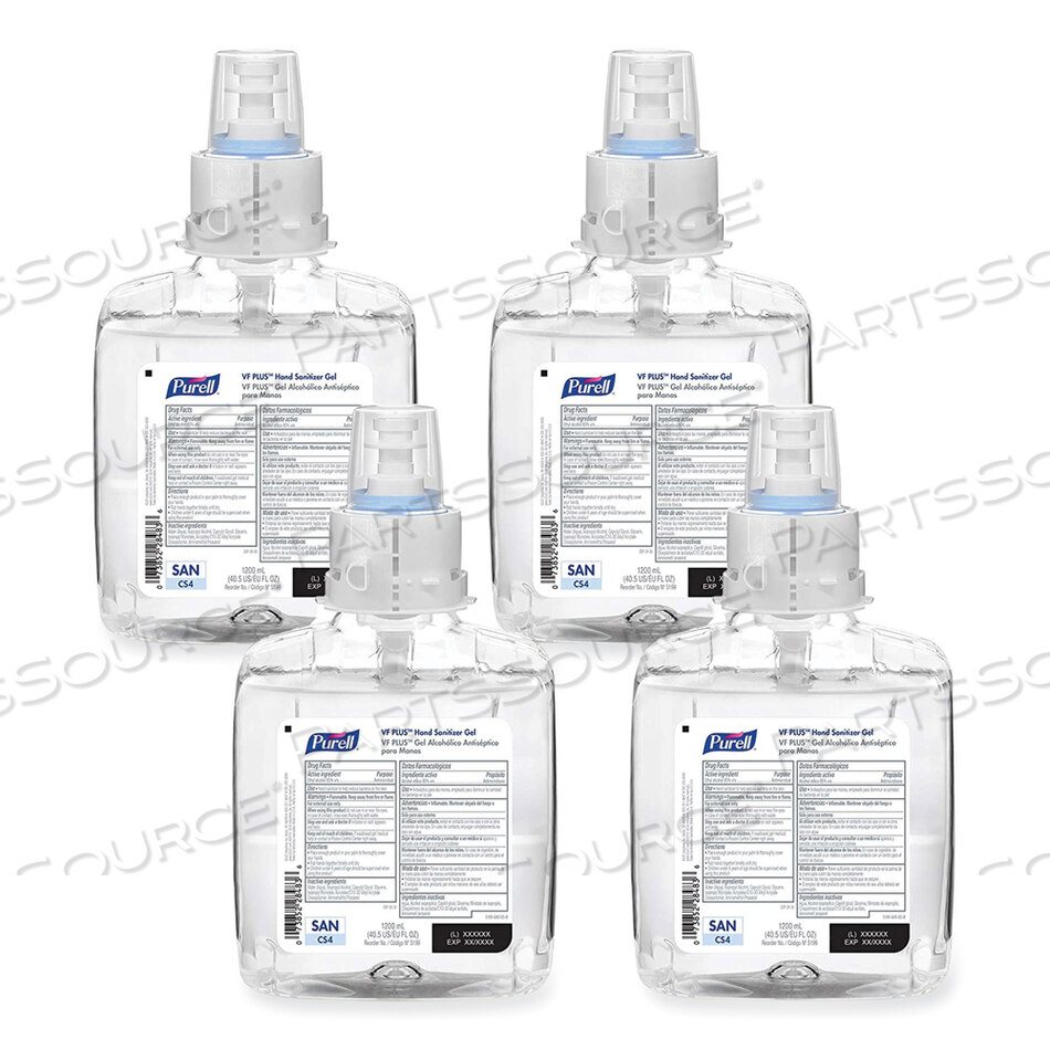 OEM#: 5199-04VF PLUS ГЕЛЬ ДЛЯ ДЕЗИНФИЦИРУЮЩЕГО СРЕДСТВА ДЛЯ РУК, 1200 МЛ, ЗАПРАВОЧНЫЙ ФЛАКОН, БЕЗ ОТДЫХА, ДЛЯ ДИСПЕНСЕРОВ CS4, 4 ШТ./КОРОБКА от Purell