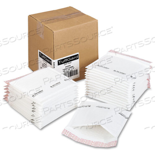 OEM#: 100272466JIFFY TUFFGARD САМОЗАПЕЧИВАЮЩАЯСЯ ПОЧТОВАЯ КАРТА С ПОДУШКОЙ ДЛЯ CD-ДИСКОВ, БАРЬЕРНАЯ ПУЗЫРЬКОВАЯ ПОДУШКА, САМОКЛЕЯЩАЯСЯ ЗАСТЕЖКА, 7,25 X 8, БЕЛАЯ, 25/КОР, Sealed Air