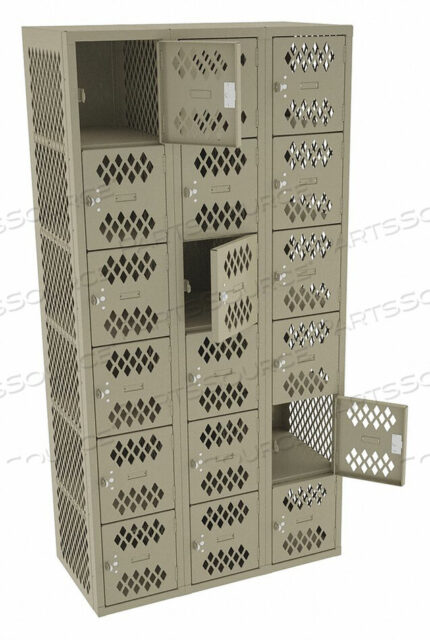 OEM#: VBL6-1218-CSNDBOX ШКАФЧИК ВЕНТИЛИРУЕМЫЙ 3 ШИРИНЫ 6 ЯРУСНЫЙ ПЕСЧАНЫЙ от Tennsco Corp.