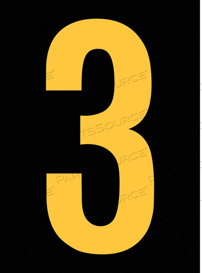 OEM#: RUM200-3-YBСВЕТООТРАЖАЮЩАЯ НОМЕРНАЯ ЭТИКЕТКА 3 2-1/2 ДЮЙМА H PK25 от Strance, Inc.