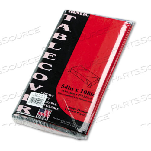 OEM#: 549RDTABLE SET RECTANGULAR TABLE COVER, HEAVYWEIGHT PLASTIC, 54 X 108, КРАСНЫЙ, 6/PACK by Tablemate