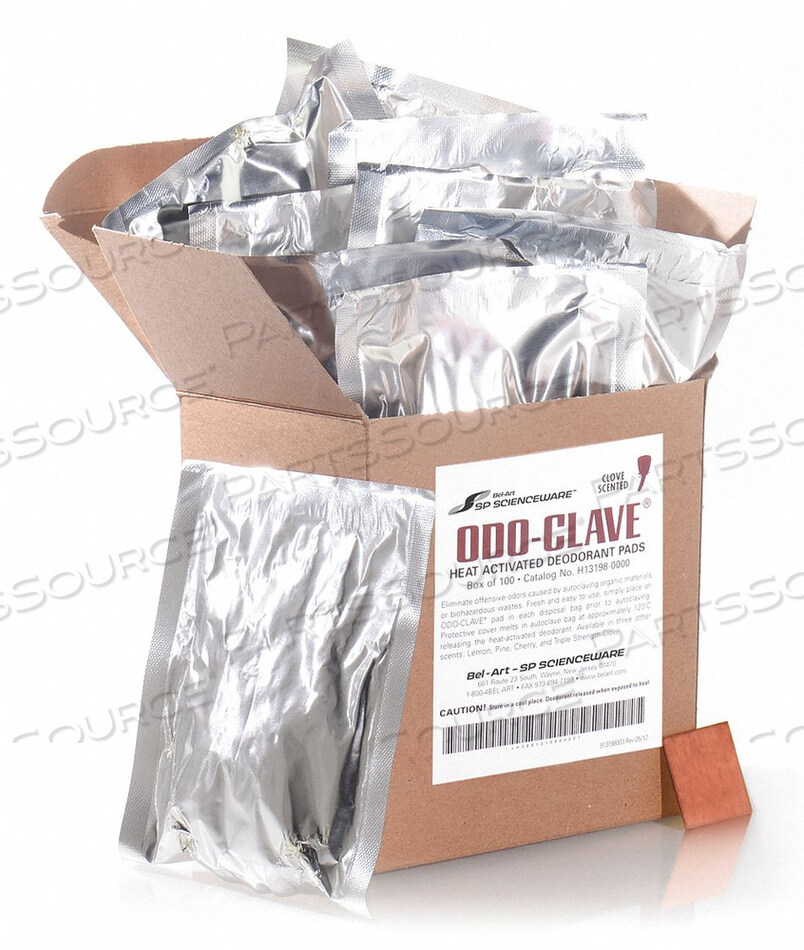 OEM#: H13198-0000АВТОКЛАВНЫЙ МЕШОК ДЕЗОДОРАНТ PAD CLOVE PK100 от Bel-Art Products