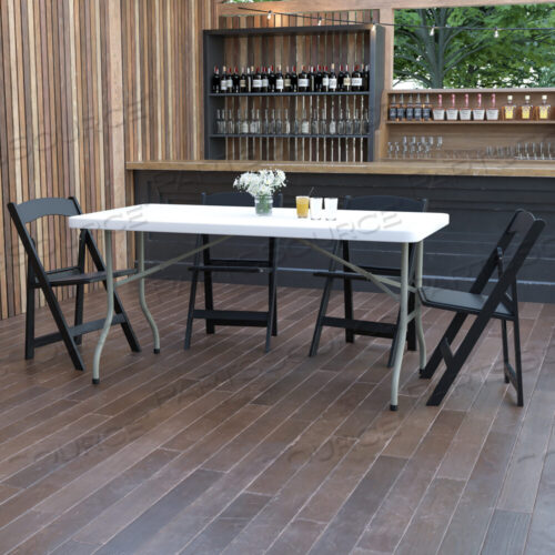 OEM#: DAD-YCZ-152-GGELON 5-ФУТОВЫЙ СКЛАДНОЙ СТОЛ ИЗ БЕЛОГО ГРАНИТА ПЛАСТИКА от Flash Furniture