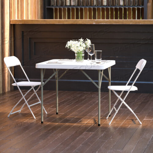 OEM#: DAD-YCZ-86-GGELON 2.85-ФУТНЫЙ КВАДРАТНЫЙ ГРАНИТОВО-БЕЛЫЙ ПЛАСТИКОВЫЙ СКЛАДНОЙ СТОЛ от Flash Furniture