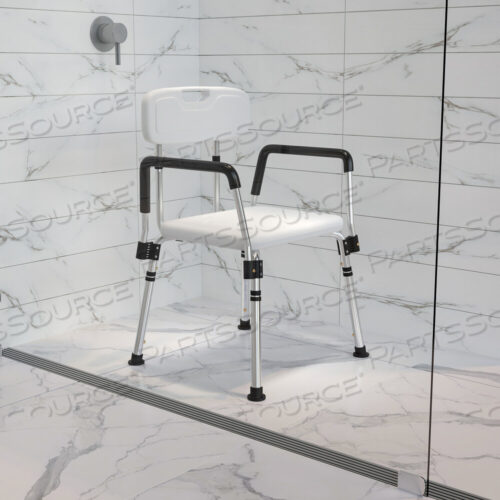 OEM#: DC-HY3523L-WH-GGHERCULES SERIES ГРУЗОПОДЪЕМНОСТЬЮ 300 ФУНТОВ, РЕГУЛИРУЕМОЕ БЕЛОЕ КРЕСЛО ДЛЯ ВАННЫ И ДУША С БЫСТРОСЪЕМНОЙ СПИНКОЙ И ПОДЛОКОТНИКАМИ от Flash Furniture