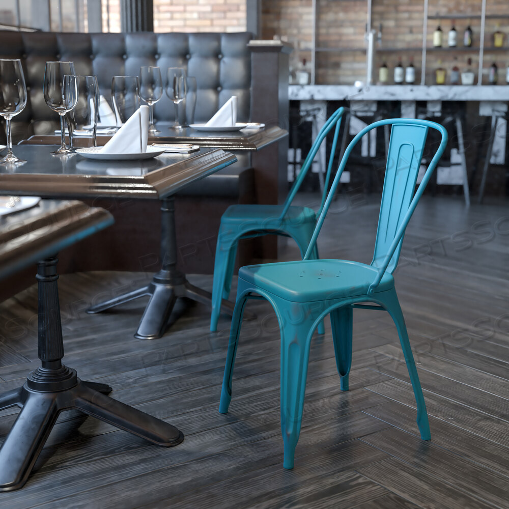 OEM#: ET-3534-KB-GGTENLEY КОММЕРЧЕСКИЙ СТУЛ KELLY BLUE-TEAL ИЗ СОСТАВНОГО МЕТАЛЛА ДЛЯ ИСПОЛЬЗОВАНИЯ В ПОМЕЩЕНИИ И НА УЛИЦЕ от Flash Furniture