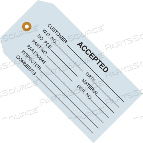OEM#: G20011ИНСПЕКЦИОННЫЕ БИРКИ, ПРИНЯТЫЕ, 4 3/4 X 2 3/8, СИНИЕ, 1000/КОРОБКА от BOX Partners (Box Acquisitions, LLC)