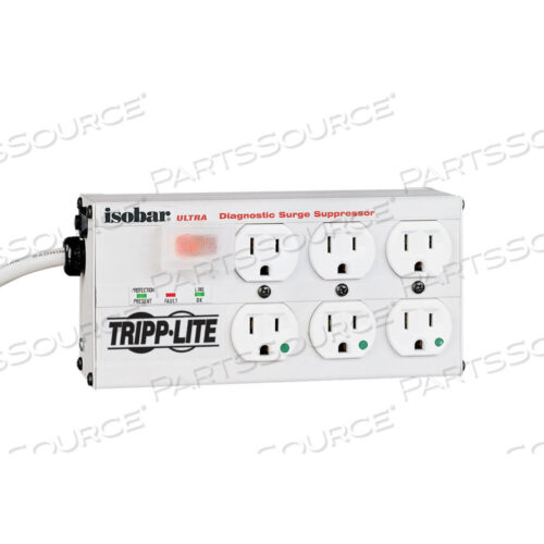 OEM#: ISOBAR6ULTRAHGISOBAR UL 1363 СЕТЕВОЙ ФИЛЬТР ДЛЯ БОЛЬНИЦ С 6 РОЗЕТКАМИ, ШНУР 15 ФУТОВ, 3330 ДЖОУЛЕЙ, СВЕТОДИОДЫ, НЕ ДЛЯ ИСПОЛЬЗОВАНИЯ В РАЙОНАХ МЕДИЦИНСКИХ УЧРЕЖДЕНИЙ - СЕТЕВОЙ ФИЛЬТР - 12 А от Tripp Lite