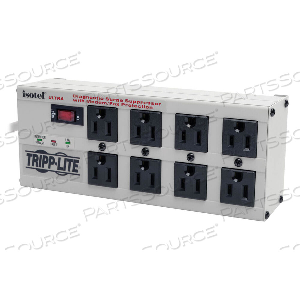 OEM#: ISOTEL8ULTRAISOBAR СЕТЕВОЙ ФИЛЬТР МЕТАЛЛИЧЕСКИЙ RJ11 8 РОЗЕТОК 12 ФУТОВ ШНУР 3840 ДЖОУЛЕЙ от Tripp Lite