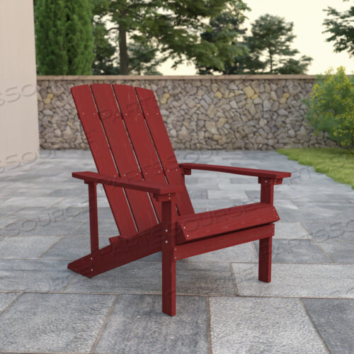 OEM#: JJ-C14501-RED-GGCHARLESTOWN COMMERCIAL ALL-WEATHER POLY RESIN WOOD ADIRONDACK CHAIR IN RED by Flash Furniture