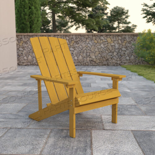 OEM#: JJ-C14501-YLW-GGCHARLESTOWN COMMERCIAL ALL-WEATHER POLY RESIN WOOD ADIRONDACK CHAIR IN YELLOW by Flash Furniture