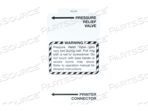 Заменяет Midmark Corp. 061-0309-00ЭТИКЕТКА (ПРЕДУПРЕЖДЕНИЕ О КЛАПАНЕ PR)