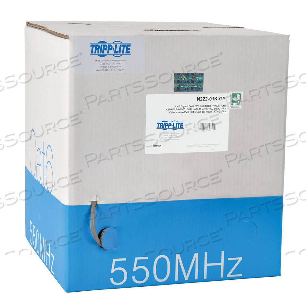 OEM#: N222-01K-GY1000FT CAT6 550MHZ GIGABIT BULK SOLID PVC CABLE GREY 1000 от Tripp Lite