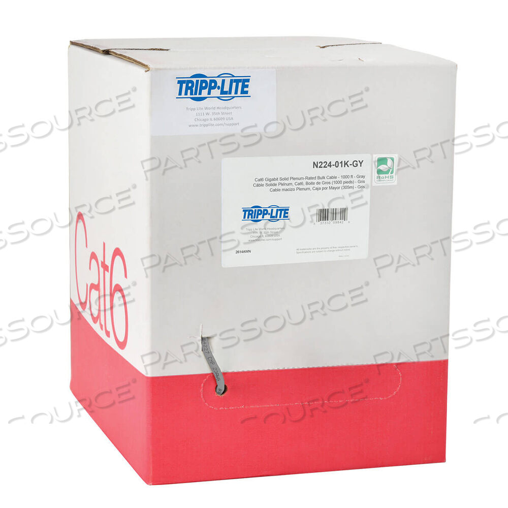 OEM#: N224-01K-GY1000FT CAT6 GIGABIT BULK CABLE SOLID CMP PLENUM PVC GREY TAA от Tripp Lite