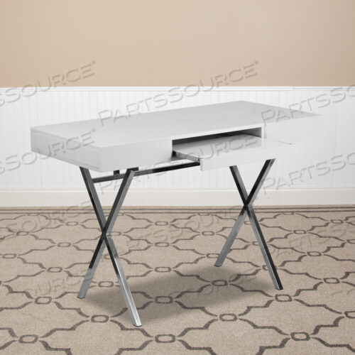 OEM#: NAN-JN-2960-GGTYBEE 44.25W X 21.625D БЕЛЫЙ КОМПЬЮТЕРНЫЙ СТОЛ С ПОДСТАВКОЙ ДЛЯ КЛАВИАТУРЫ И ЯЩИКАМИ от Flash Furniture