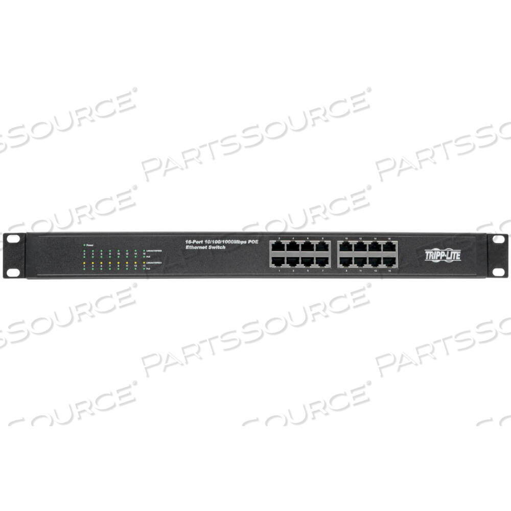 OEM#: NG16POE16-ПОРТОВЫЙ ГИГАБИТНЫЙ ETHERNET-КОММУТАТОР НЕУПРАВЛЯЕМЫЙ С POE+ 260 Вт МЕТАЛЛИЧЕСКИЙ 1URM от Tripp Lite