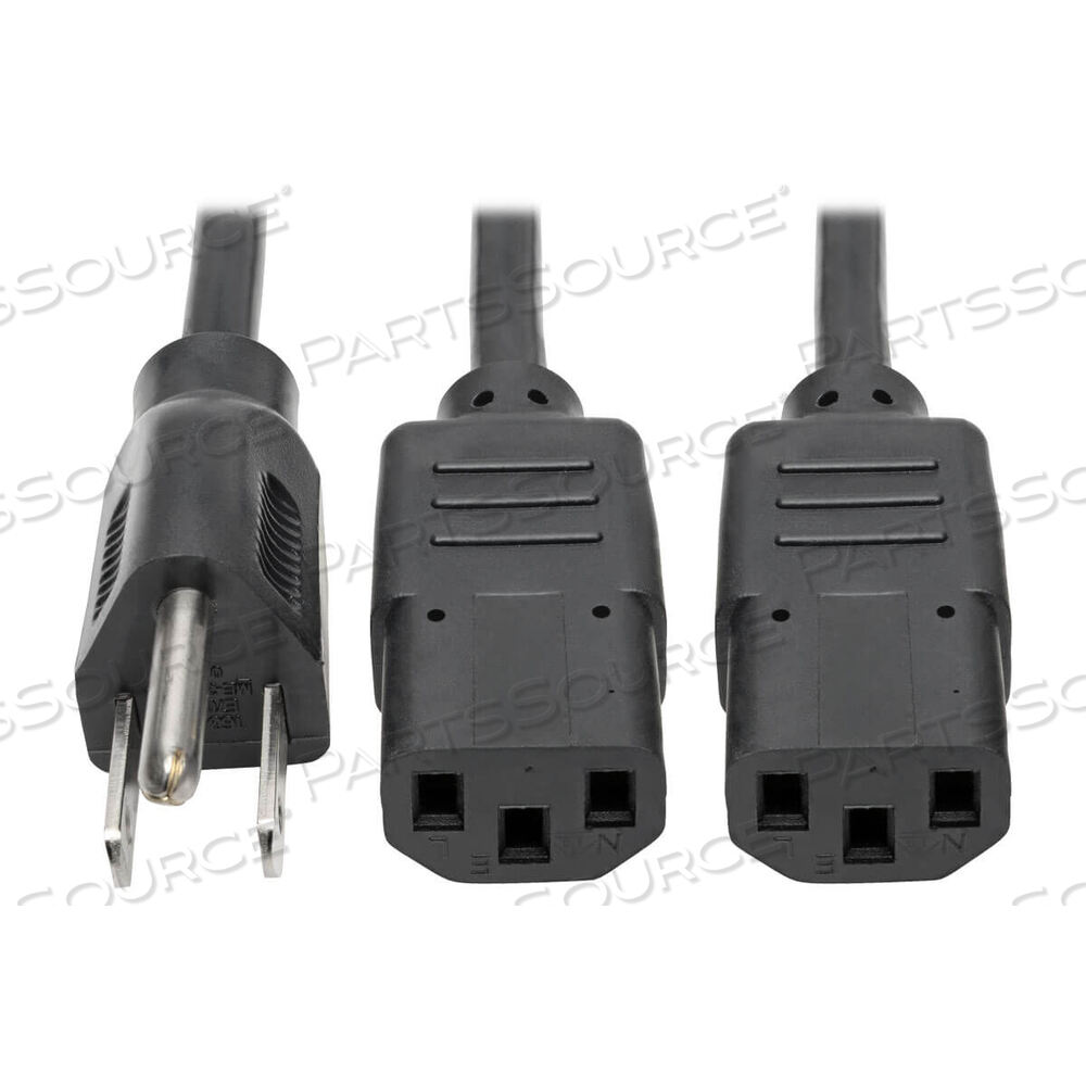OEM#: P006-006-2ШНУР ПИТАНИЯ, 6 ФУТОВ, 10 А, 125 В, 18 AWG, NEMA 5-15P TO (2) IEC 320-C13, ЧЕРНЫЙ от Tripp Lite