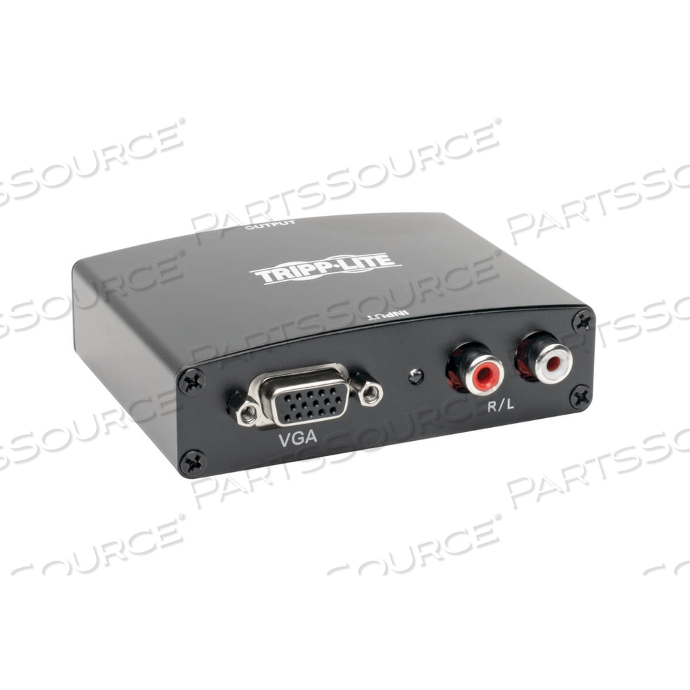 ПРЕОБРАЗОВАТЕЛЬ АУДИО В HDMI, HD15 FEMALE, HDMI FEMALE, (2) RCA FEMALE, ЧЕРНЫЙ