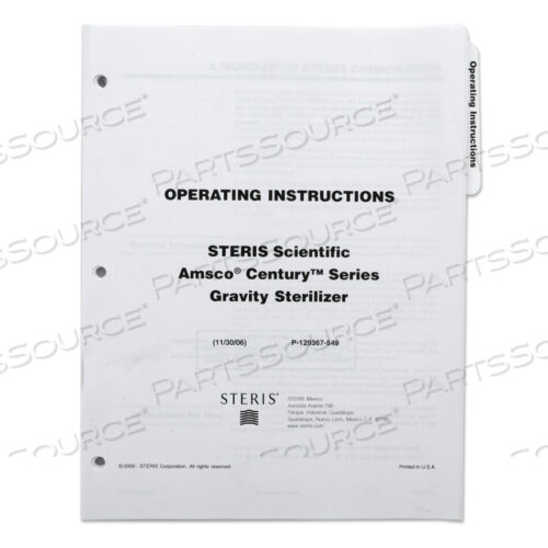OEM#: P129367549OP INSTR. GRAV LAB/SCI от STERIS Corporation