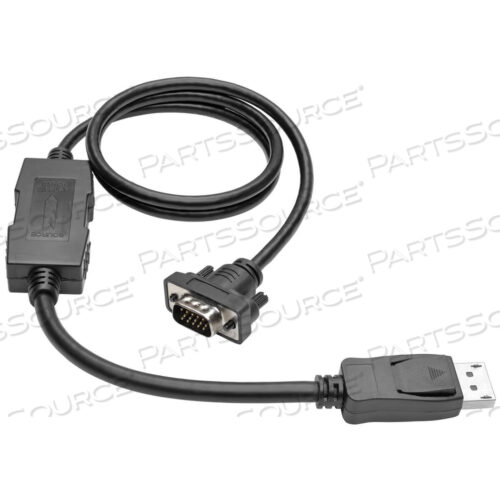 3-футовый активный адаптерный кабель DISPLAYPORT HD15 MALE/MALE VGA LATCH - черный