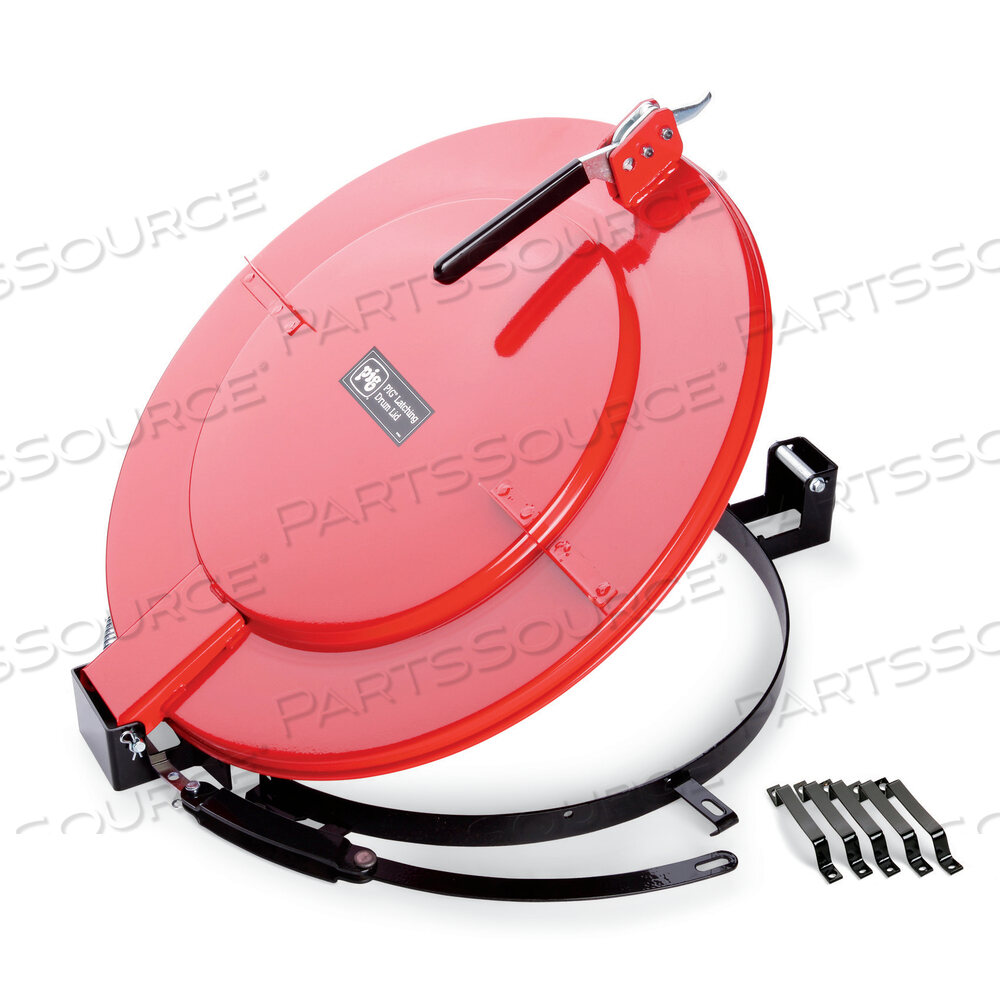 OEM#: DRM1085-RDPIG ЗАЩЕЛКИВАЮЩАЯСЯ КРЫШКА С БЫСТРОЗАЩЕЛКИВАЮЩИМСЯ КОЛЬЦОМ ДЛЯ ПОЛИМЕРНОГО БАРАБАНА от New Pig Corporation