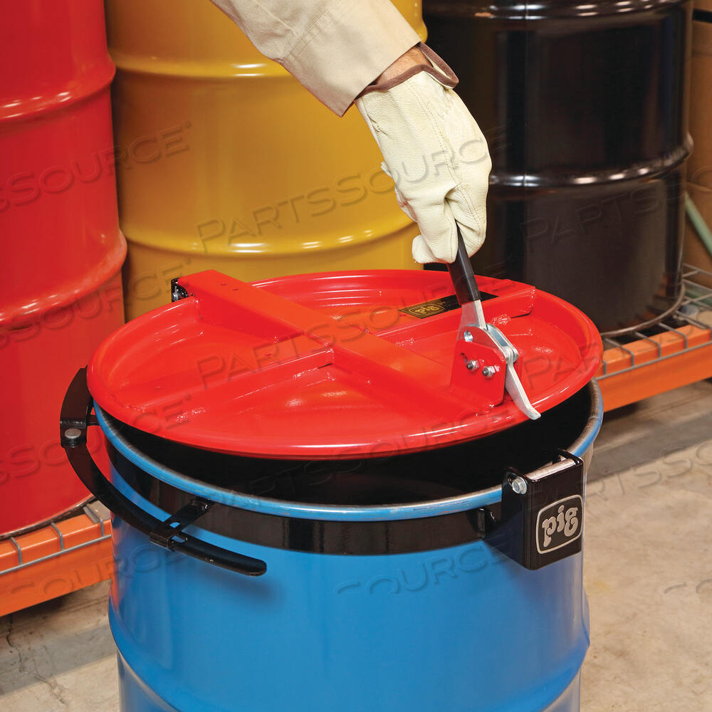 OEM#: DRM2072-BKPIG КРЫШКА БАРАБАНА С ЗАЩЕЛКОЙ И КОЛЬЦОМ БЫСТРОЙ ЗАЩЕЛКИ от New Pig Corporation