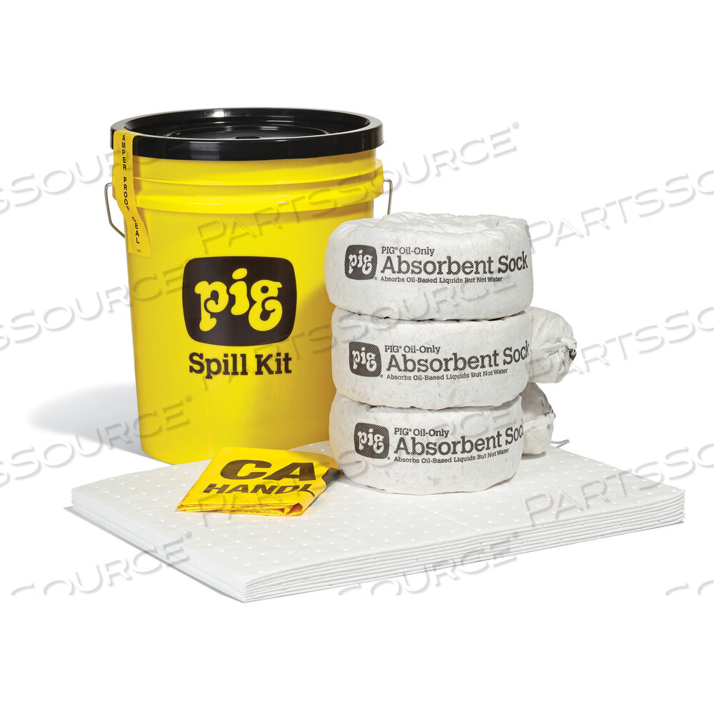 OEM#: KIT4200PIG НАБОР ДЛЯ УСТРАНЕНИЯ РАЗЛИВОВ ТОЛЬКО МАСЛА В 5-ГАЛЛОННОМ ЭКОНОМИЧНОМ КОНТЕЙНЕРЕ С ВЫСОКОЙ ВИДИМОСТЬЮ от New Pig Corporation