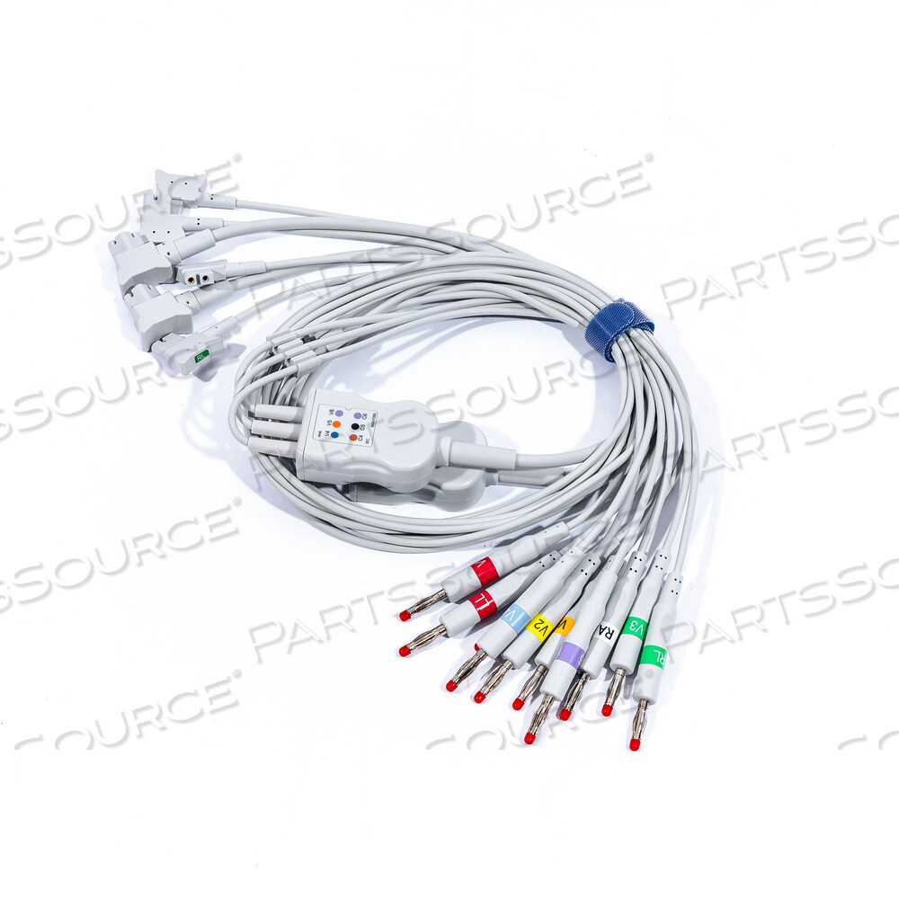 Заменяет Philips Healthcare 989803151651СОВМЕСТИМЫЙ ПОЛНЫЙ НАБОР ОТВЕДЕНИЙ ДЛЯ КАРДИОГРАФОВ СЕРИИ PAGEWRITER TC, 10 ОТВЕДЕНИЙ, 48 ДЮЙМОВ
