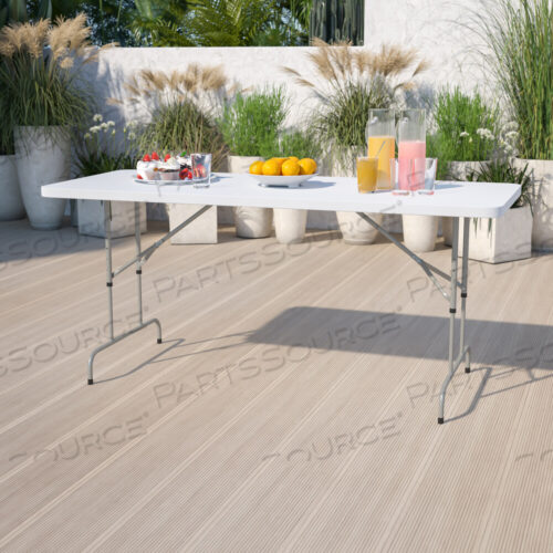 OEM#: RB-3072ADJ-GGKATHRYN 6-ФУТОВЫЙ РЕГУЛИРУЕМЫЙ ПО ВЫСОТЕ СКЛАДНОЙ СТОЛ ИЗ БЕЛОГО ГРАНИТА ПЛАСТИКА от Flash Furniture