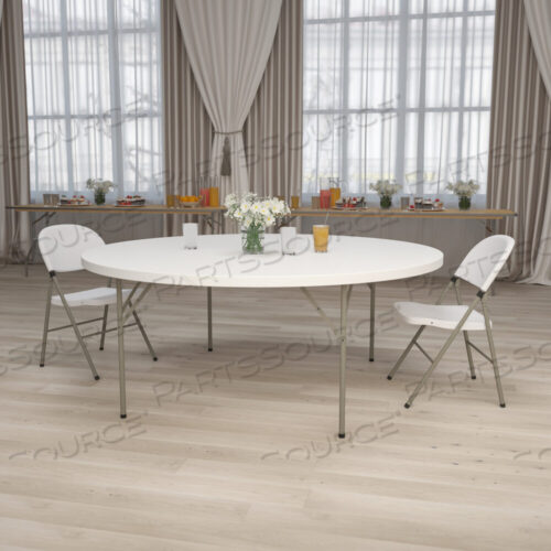 OEM#: RB-72R-GGKATHRYN 6-ФУТОВЫЙ КРУГЛЫЙ СКЛАДНОЙ СТОЛ ИЗ БЕЛОГО ГРАНИТА ПЛАСТИКА от Flash Furniture